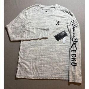 Marc Ecko Cut & Sew Shirt Adult Small Gray Long‎ Sleeve Pullover Tee Mens
